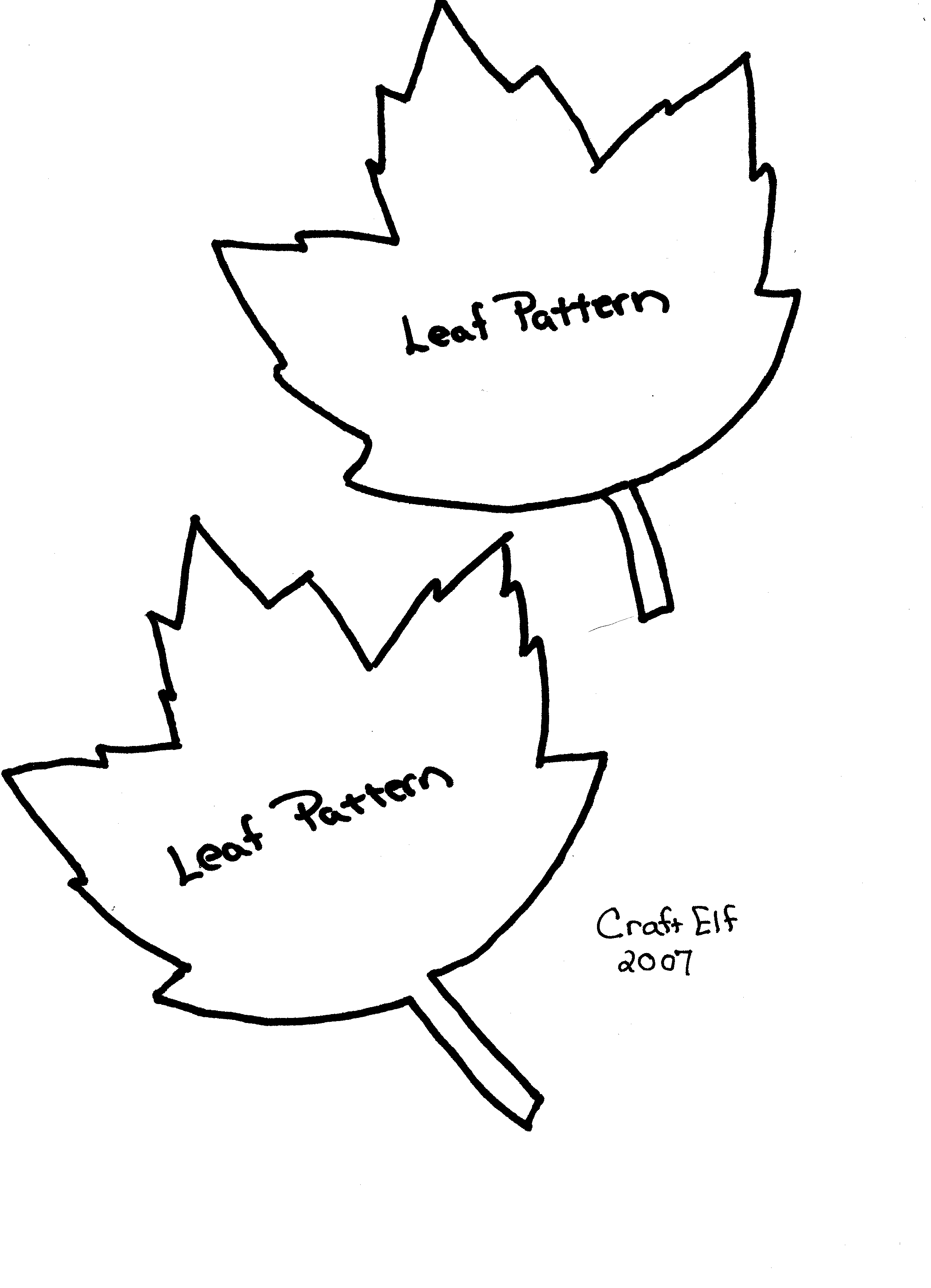 free full size pattern of leaves for crafting window clings